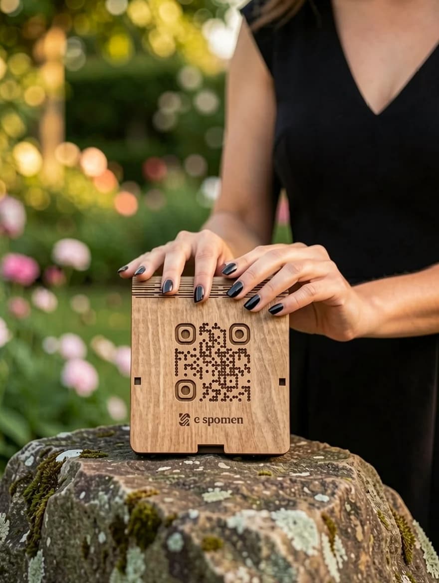 QR pločica na spomeniku